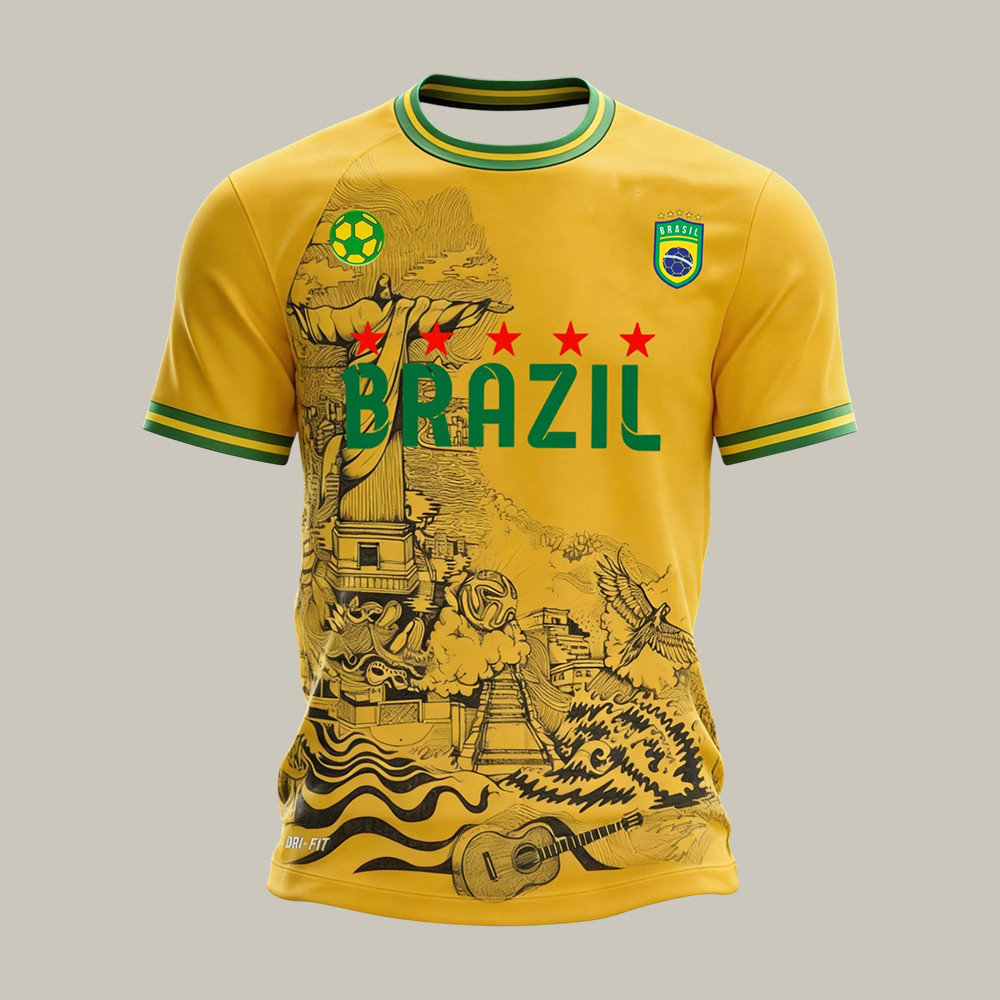 Brazil 2026 FIFA World Cup T-Shirt Brazil National Football Team Clothes Best Fan Gear