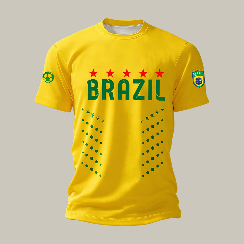 Brazil 2026 FIFA World Cup T-Shirt Brazil National Football Team Shirt Fan Gift For Father's Day