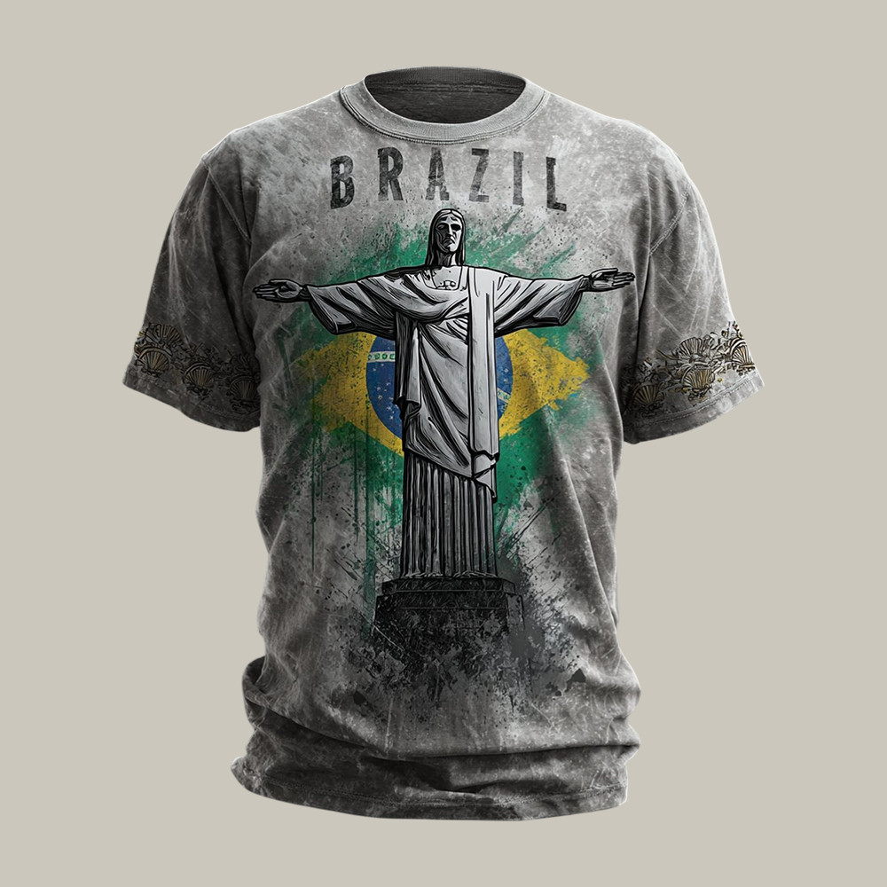 Brazil 2026 FIFA World Cup T-Shirt Christ The Redeemer Team Brazil Soccer Fan Shirt Father's Day Gift