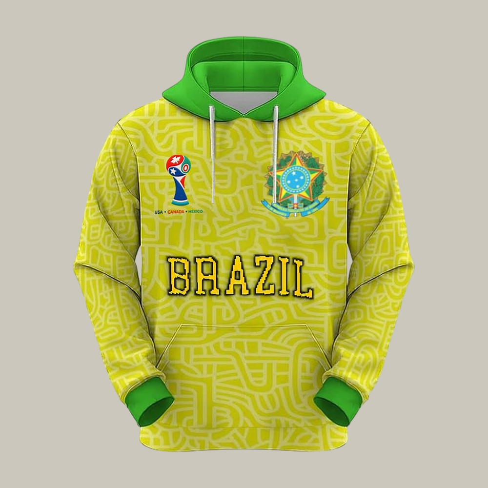 Brazil FIFA World Cup 2026 Hoodie 2026 World Cup Hooded Sweatshirt Gift For Husband