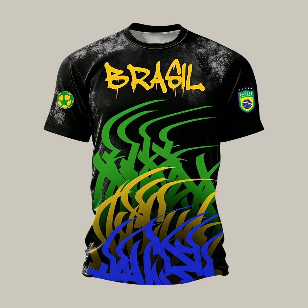 Brazil FIFA World Cup 2026 T-Shirt Brazil Flag Graphic Tee Soccer Lover Gift