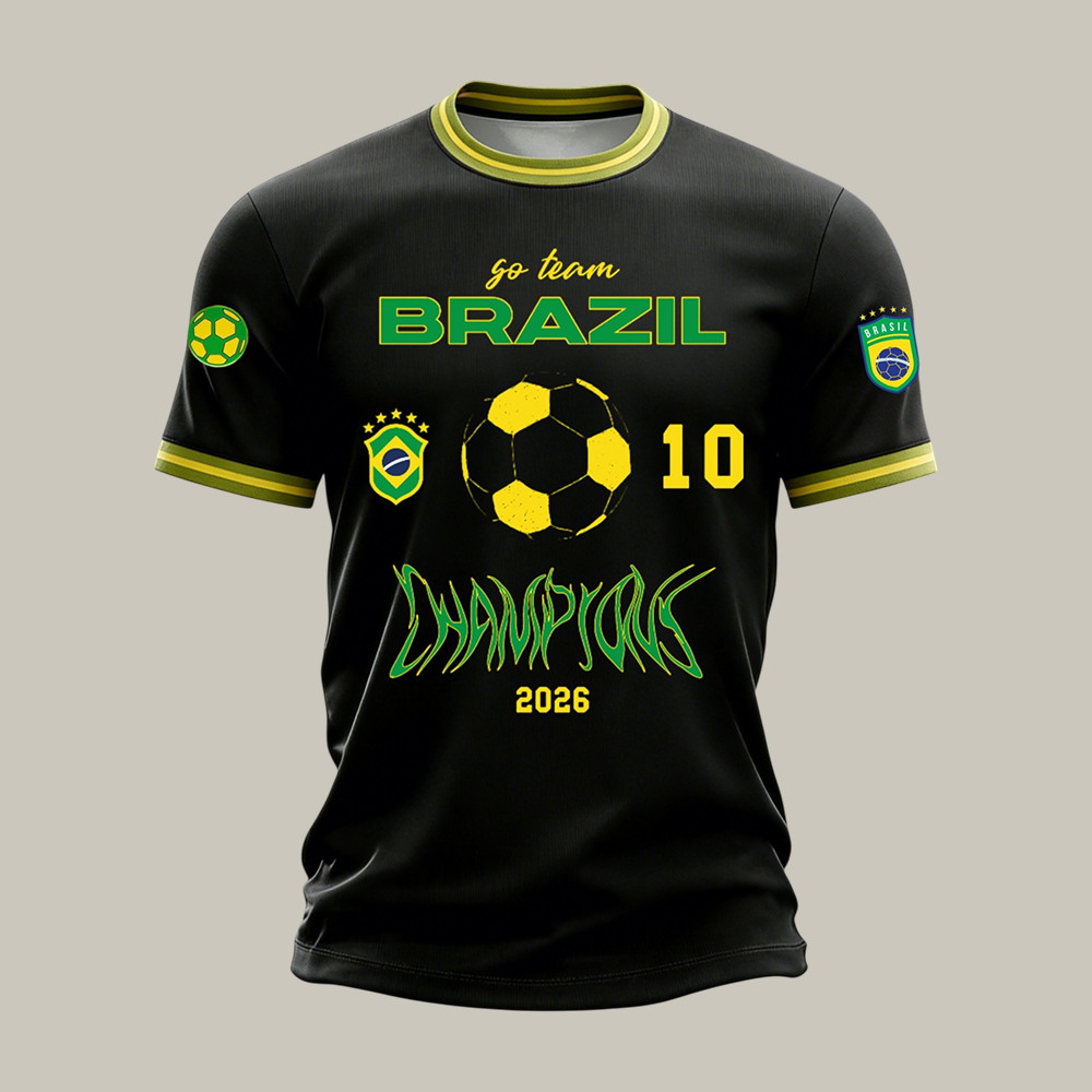 Brazil FIFA World Cup 2026 T-Shirt Brazil Soccer Team Fans Shirt Game Day Gear