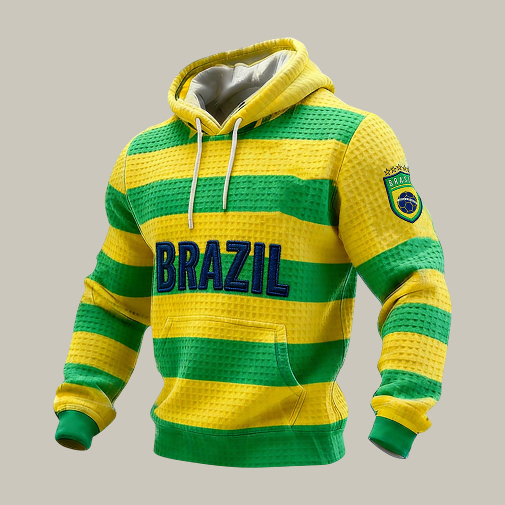 Brazil FIFA World Cup Team Hoodie Soccer Fan Apparel Game Day Gift For Dad