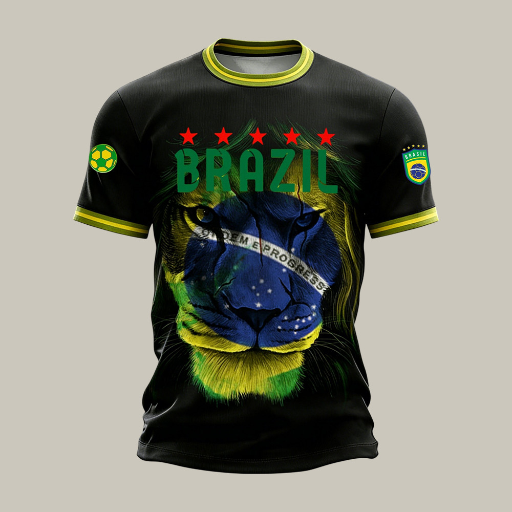 Brazil Lion Football Fans T-Shirt FIFA World Cup 2026 Clothes Soccer Lover Gift For Dad