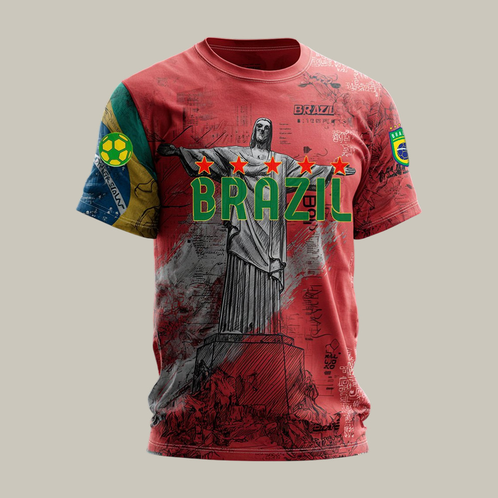 Brazil Redeemer Christ Statue T-Shirt FIFA World Cup 2026 Clothes Best Gift For Husband