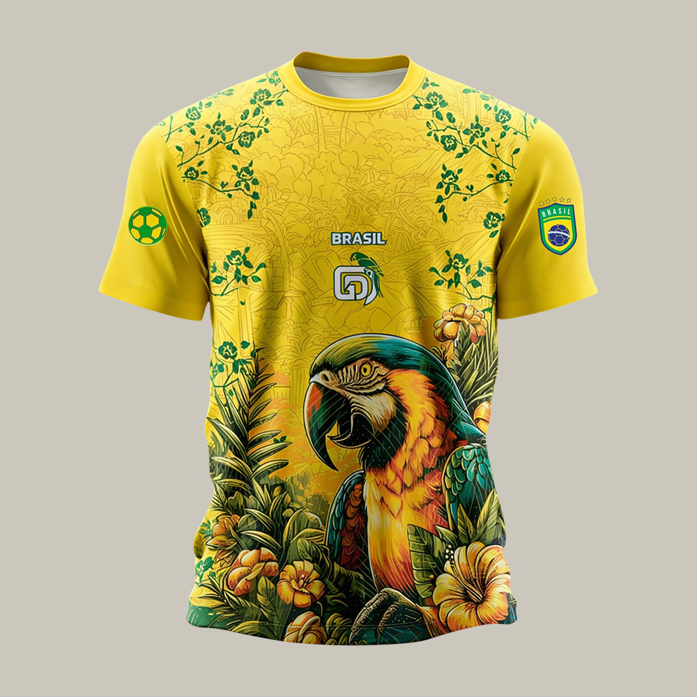 Brazil Soccer Blue Macaw Fan T-Shirt FIFA World Cup 2026 Merch Fan Gear