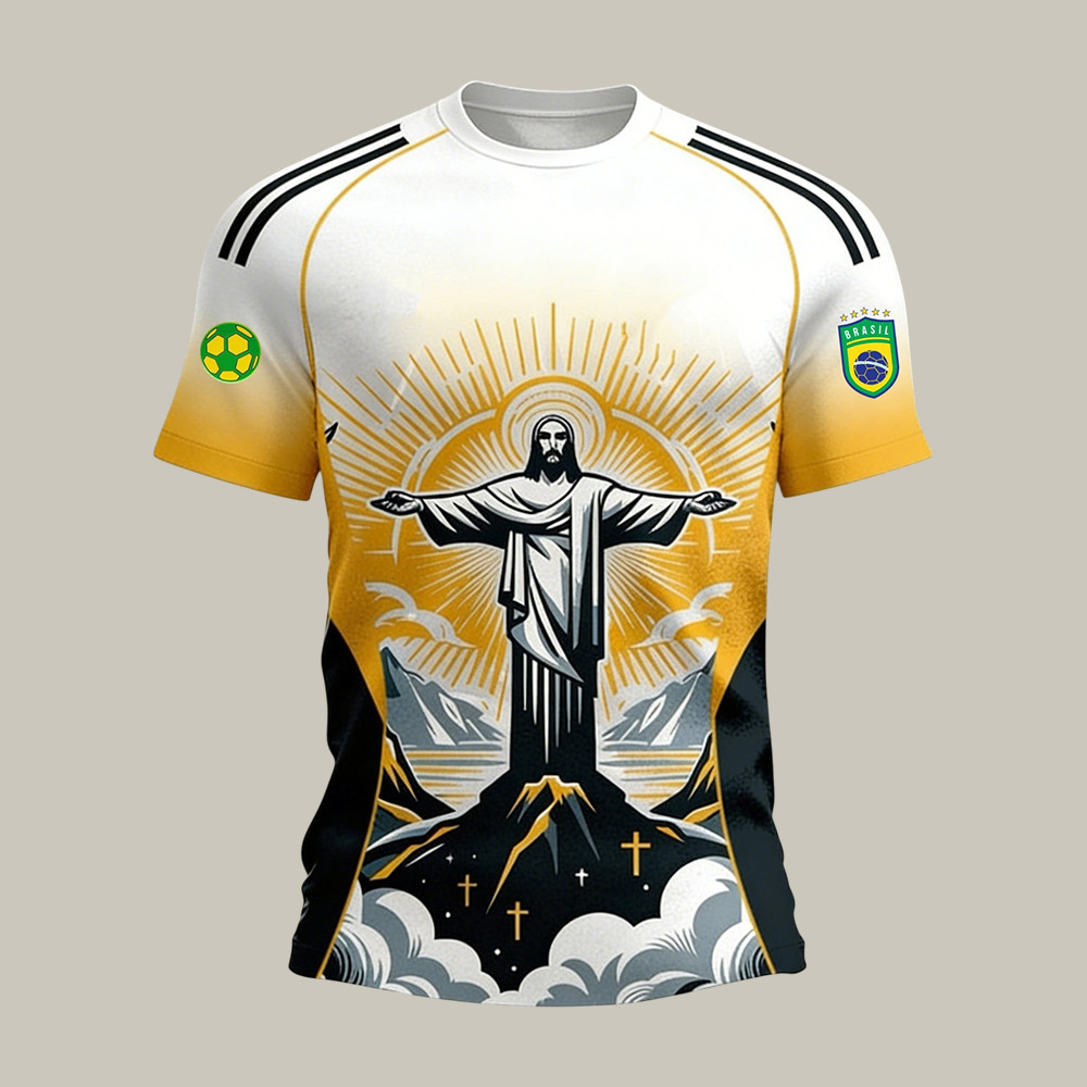 Brazil World Cup 2026 Christ Of Redeemer T-Shirt FIFA World Cup 2026 Shirt Soccer Gear