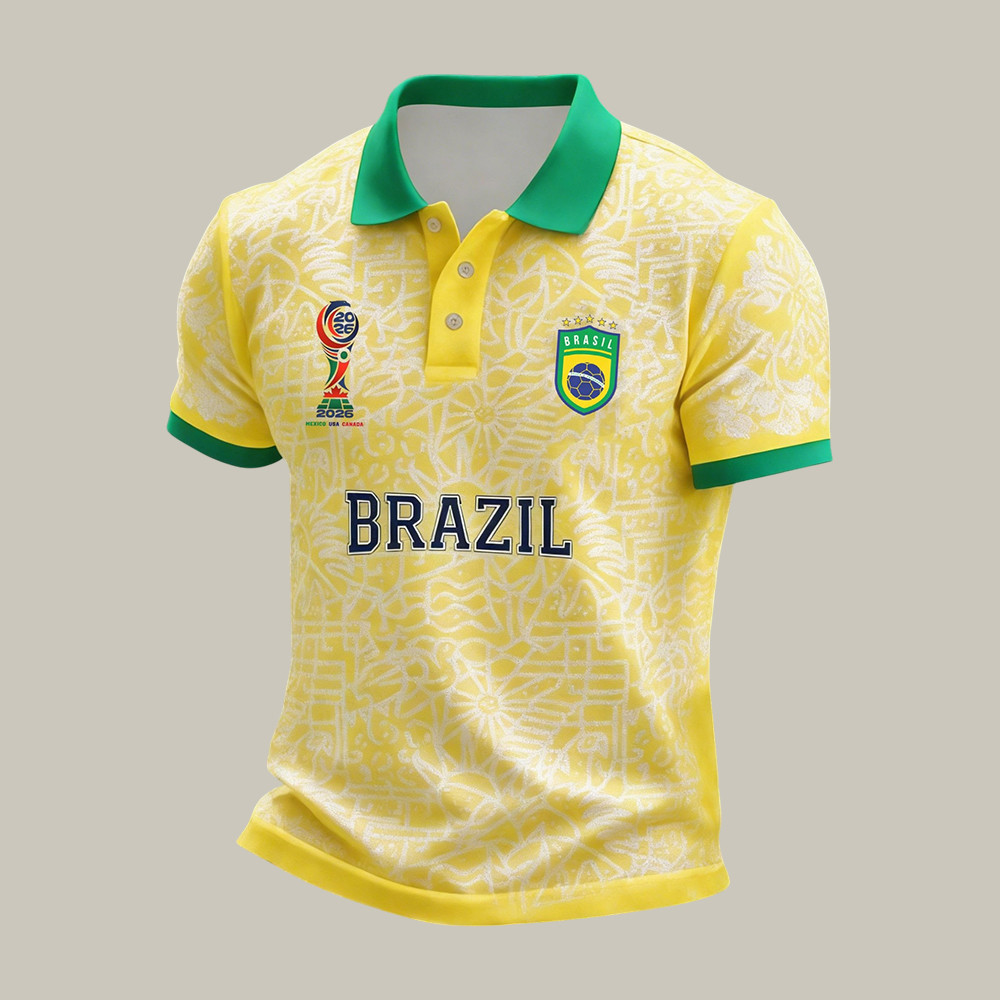 Brazil World Cup 2026 Polo Shirt Soccer Merch 2026 World Cup Gear For Dad