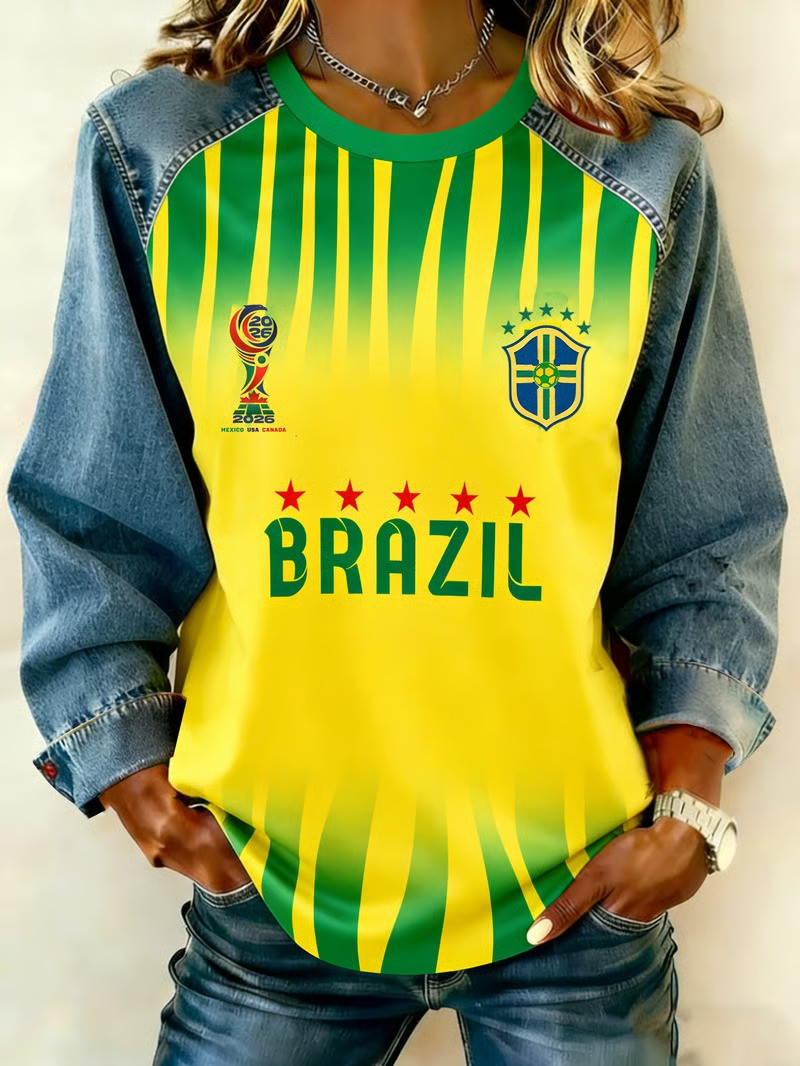 Brazil World Cup 2026 Sweatshirt Soccer Fan Gear Football Clothing Gift For Brazil Supporters