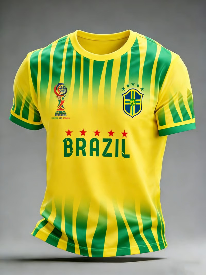 Brazil World Cup 2026 T-Shirt Selecao Striped Soccer Match Day Clothing Gift For Fans Friends