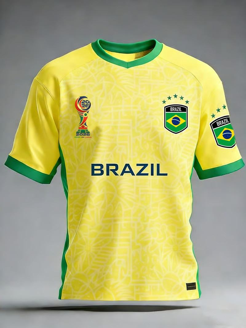 Brazil World Cup 2026 V-Neck Jersey Selecao Nacional Soccer Match Day Outfit Gift For Friends