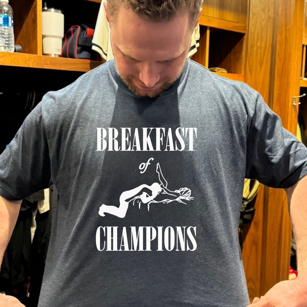 Breakfast Of Champions Eat Pussy Meme Shirt Funny Adults T-Shirt Gifts For Him