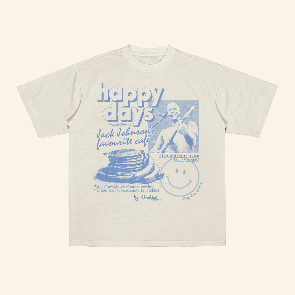 Breakfast Shirts Merch Happy Days Jack Johnson's Favourite Cafe T-Shirt Gifts For Him