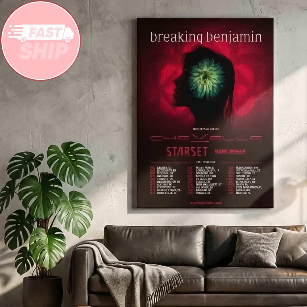 Breaking Benjamin Fall Tour North American 2026 Poster Tour Dates Wall Art Decor Poster