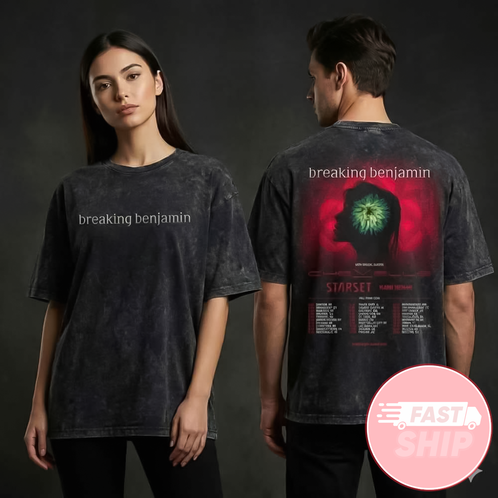 Breaking Benjamin Fall Tour North American 2026 Poster Tour Dates Washed T-Shirt