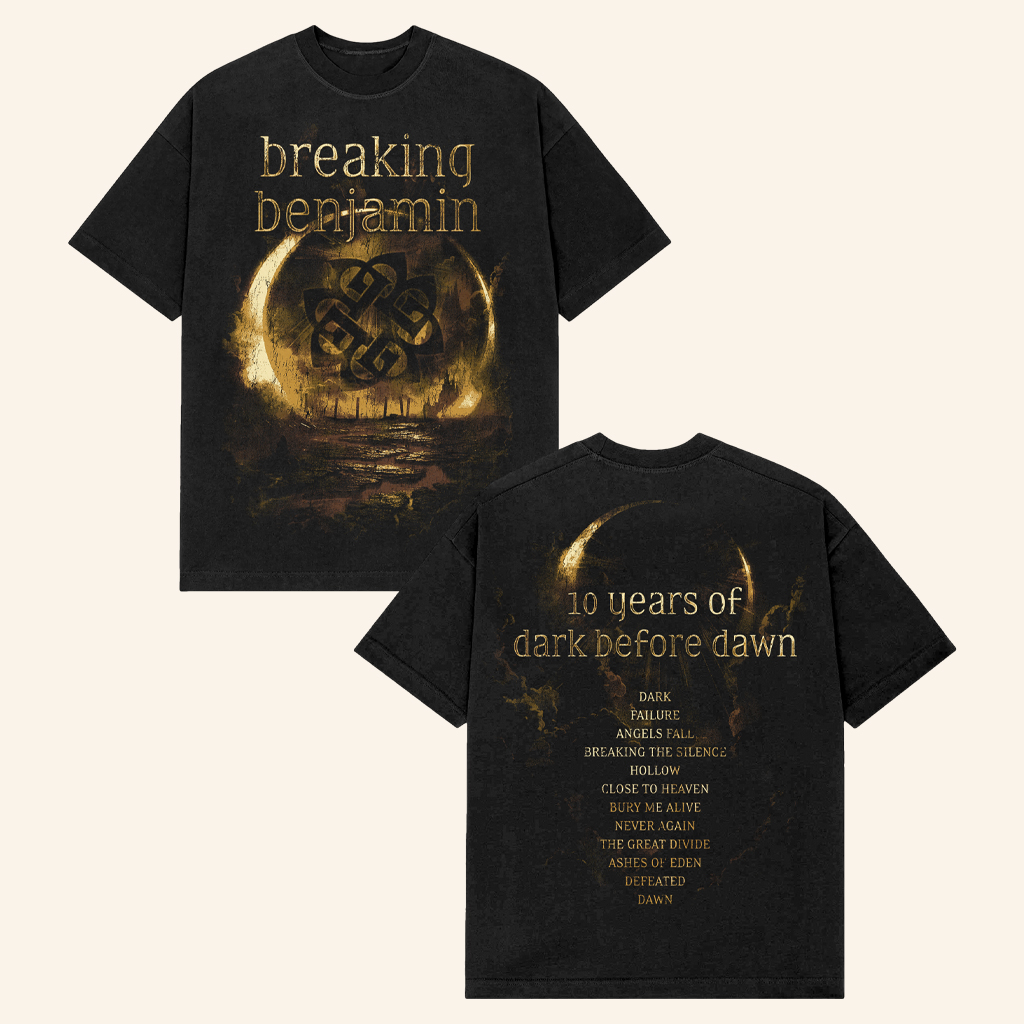 Breaking Benjamin Merch Dark Before Dawn Wash T-Shirt Xmas Gifts For Rock Fans