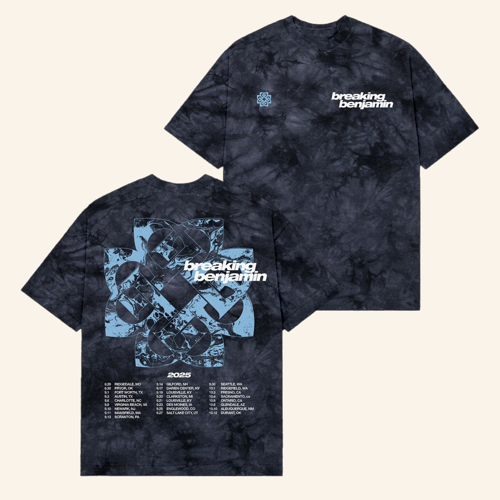 Breaking Benjamin Merch Headline Tour Tie Dye T-Shirt Xmas Gifts For Rock Fans