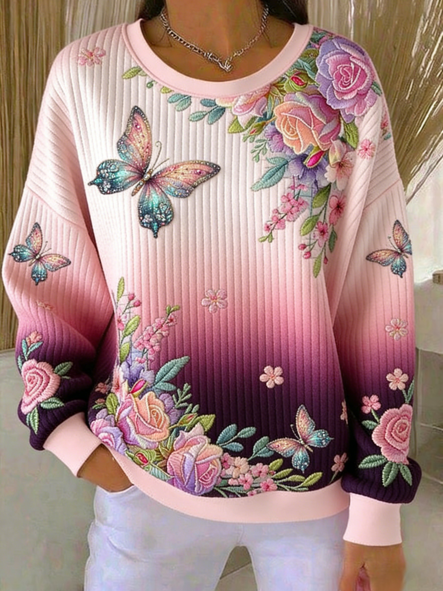 Breast Cancer Awareness Month Sweatshirt Breast Cancer Apparel Gifts For Mom