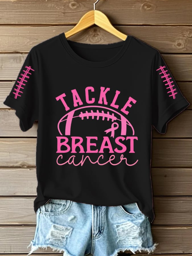 Breast Cancer Awareness T-Shirt Tackle Breast Cancer Shirt Gifts For Girlfriend