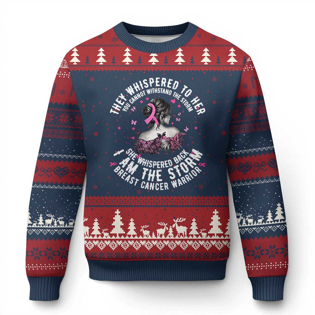 Breast Cancer Ugly Christmas Sweater 2025 Meaningful Xmas Jumpers For Women