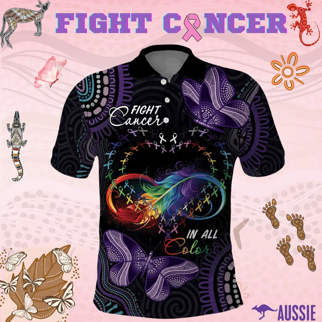 Breast Fight Cancer Aboriginal Polo Shirt Gifts For Husband