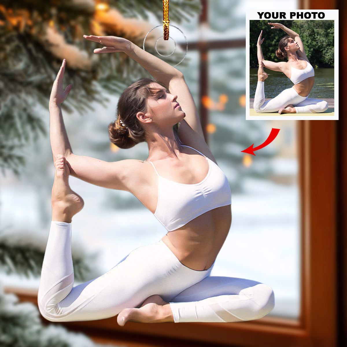 Breath And Balance Personalized Photo Mica Ornament Christmas Gift For Sport Lovers Yo