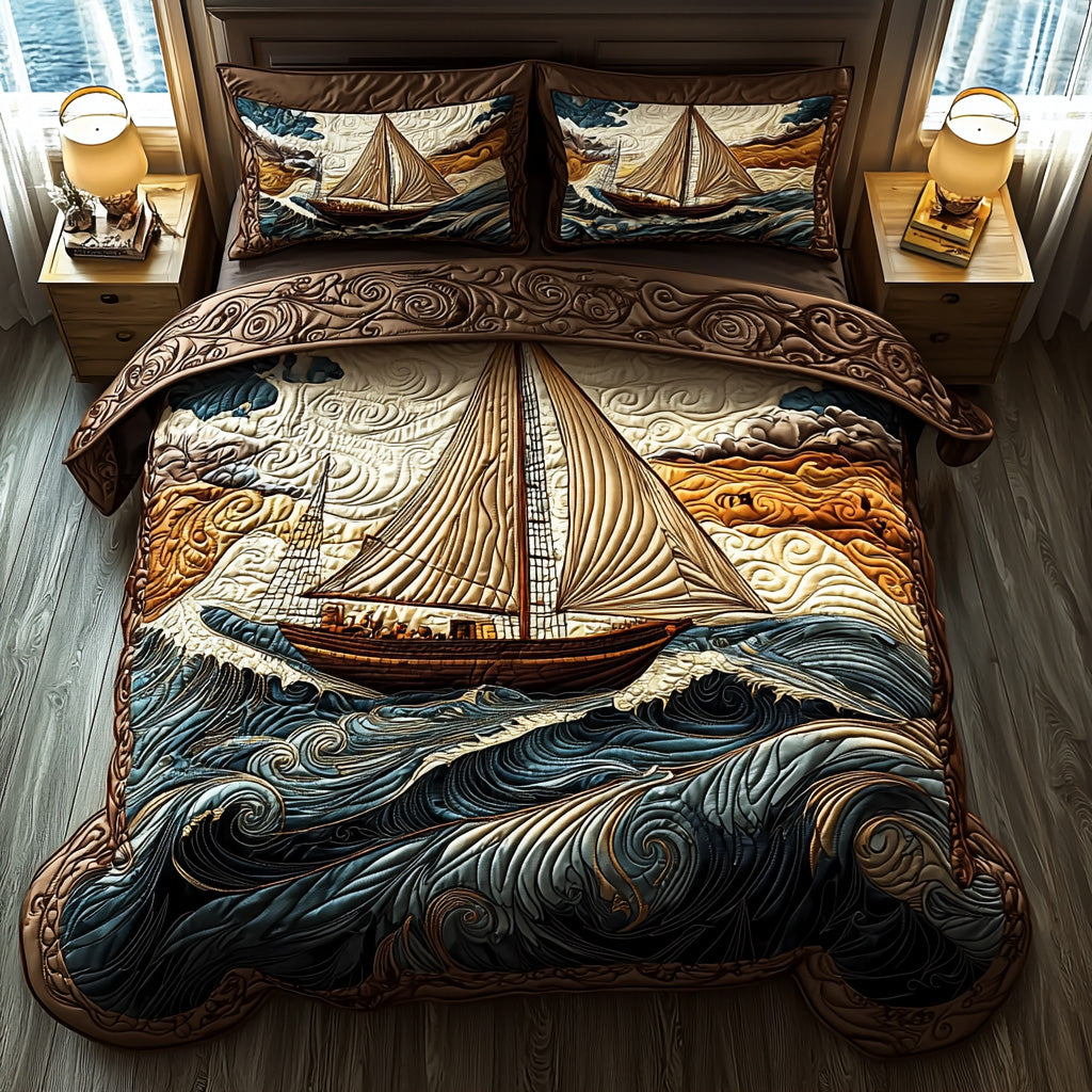 Breeze Bound Quilted Bedding Set Best Comforter Sets Sailboat Gifts For Dad