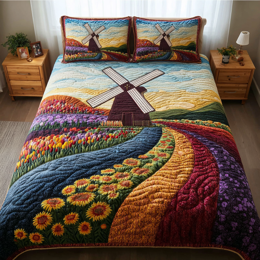 Breeze Field Quilted Bedding Set Bedroom Decor Ideas Christmas Floral Gifts