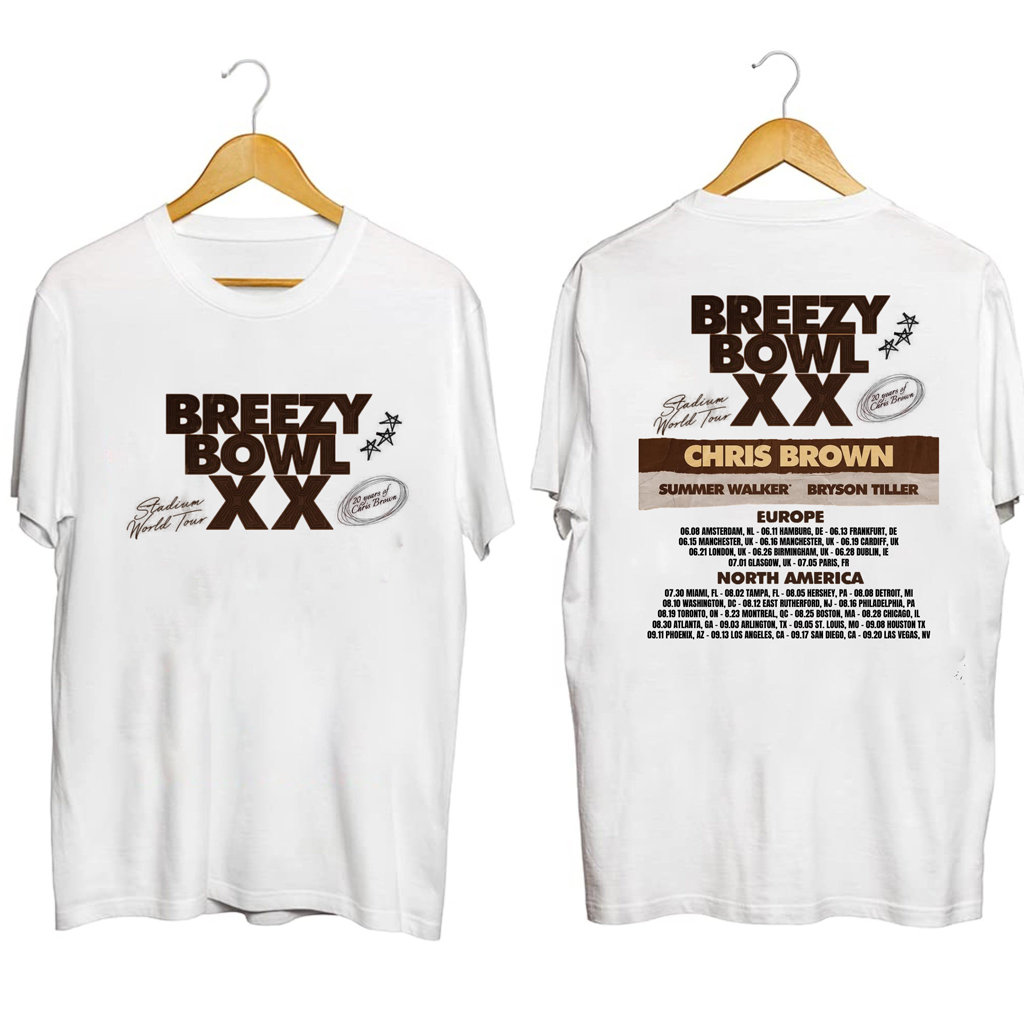 Breezy Bowl XX Tour Shirt Fan Merch Music Lover Gifts For Him