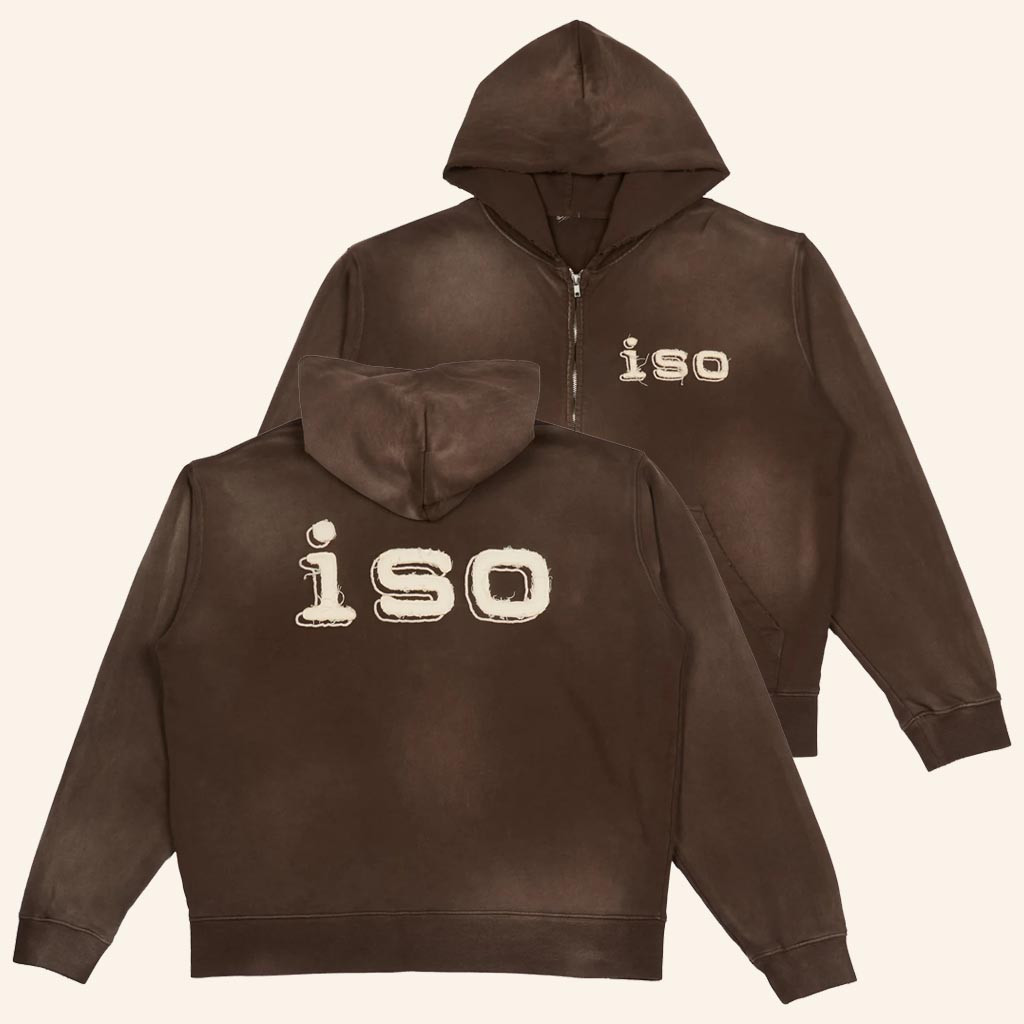 Brent Faiyaz Merch ISO Frayed Logo Zip Hoodie Presents For Music Lovers