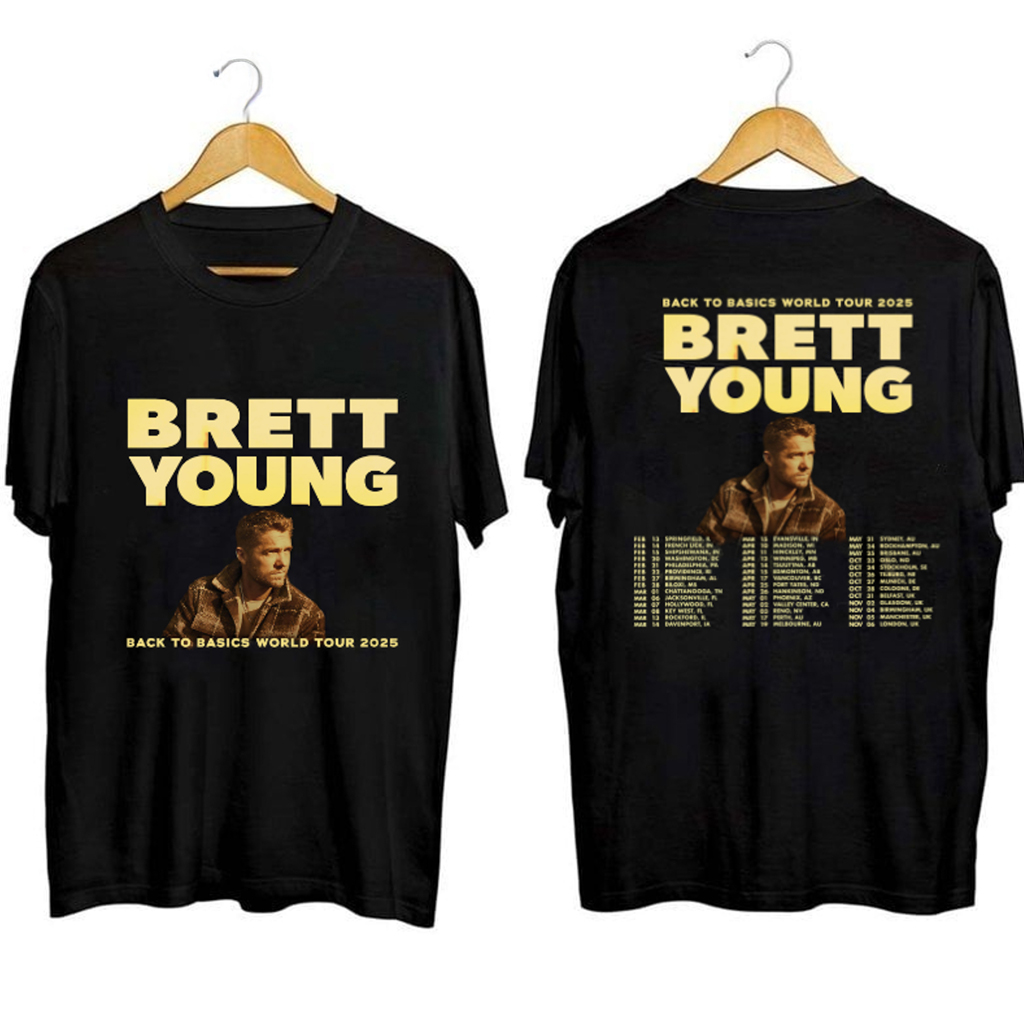 Brett Young Back to Basics World Tour Shirt Brett Young Merch Presents For Music Lovers