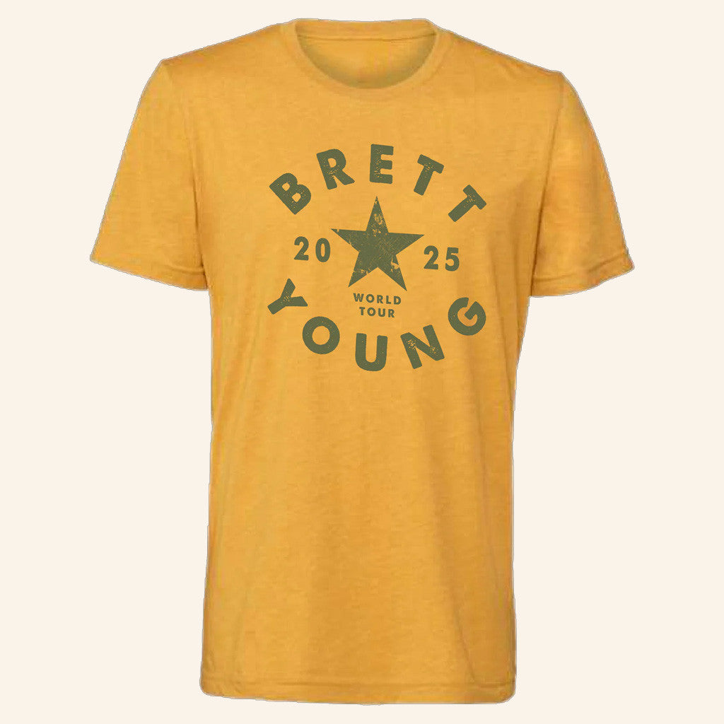 Brett Young Merch Tour 2025 Star T-Shirt Music Related Gifts For Guys