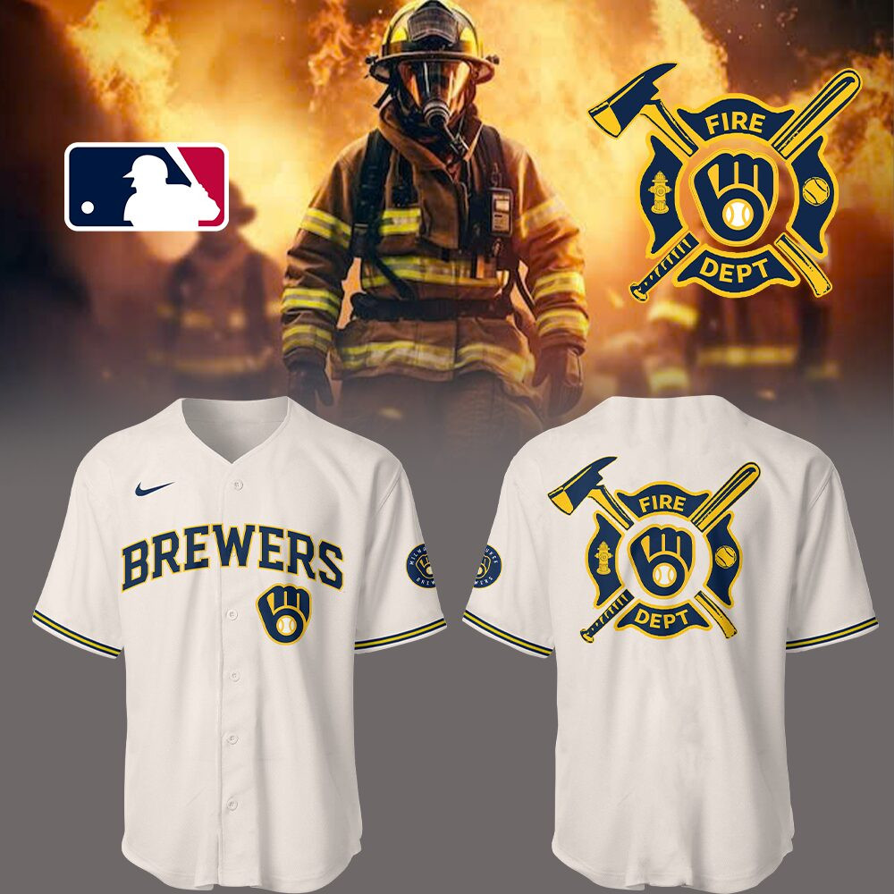 Brewers x Firefighter Appreciation Night Jersey Baseball Coach Gift Ideas
