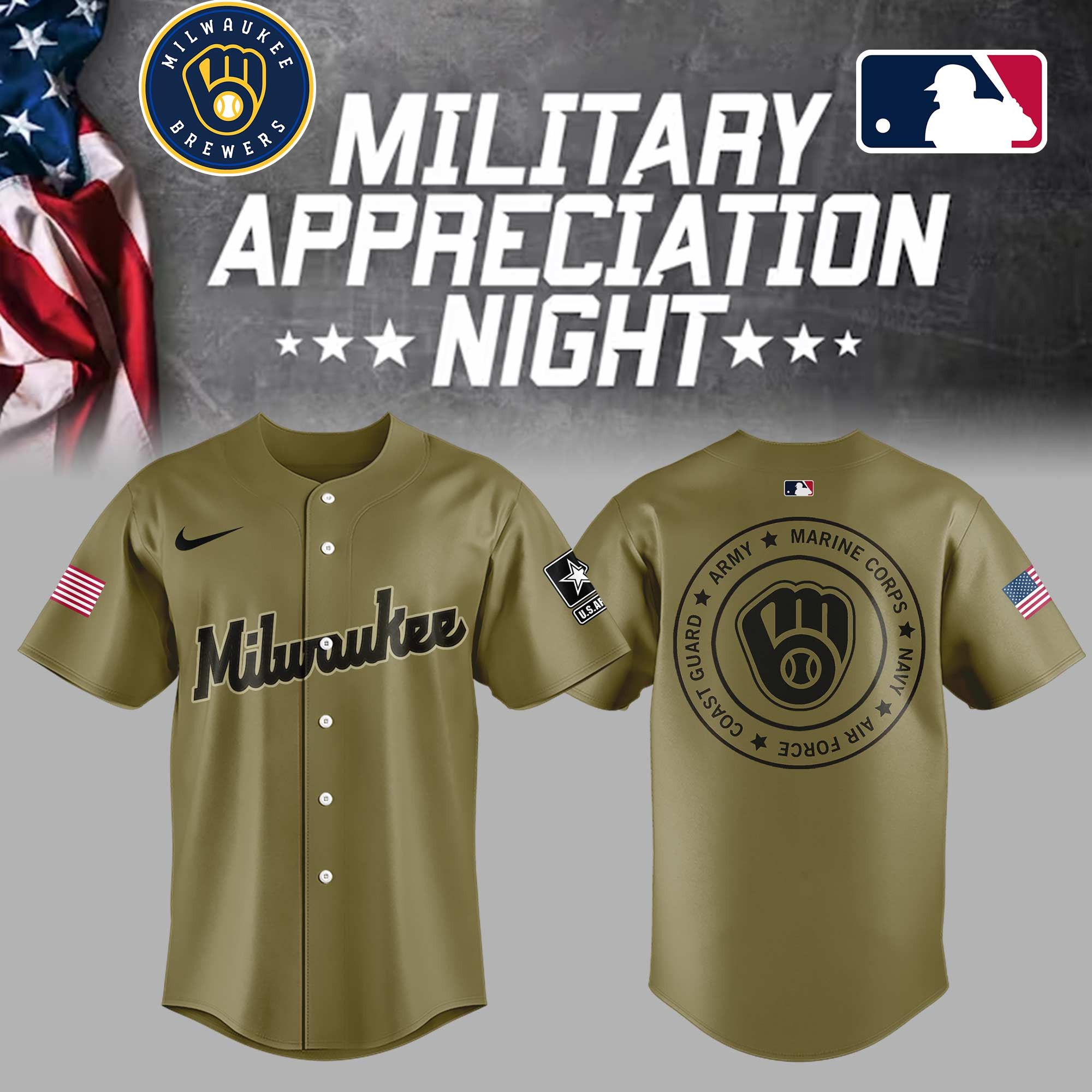 Brewers x Military Appreciation Night Jersey Gift For Baseball Lover