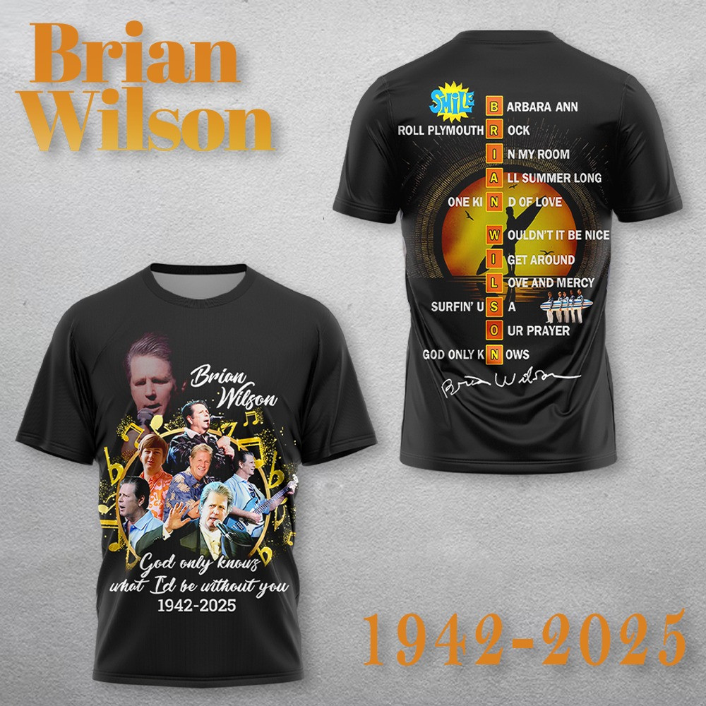 Brian Wilson God Only Knows T-Shirt The Beach Boys Song List Tee Gift For Music Fans
