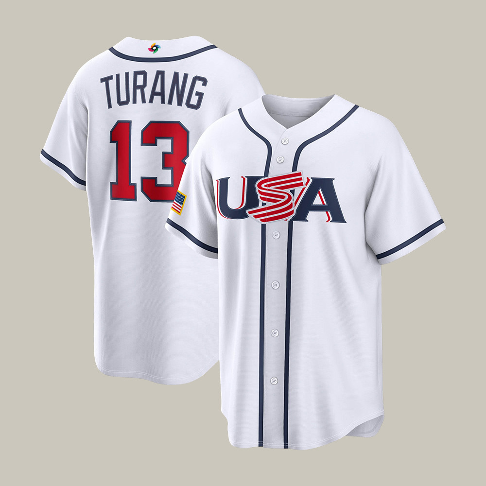 Brice Turang USA World Baseball Classic Home Stadium Jersey USA National Baseball Team Clothing