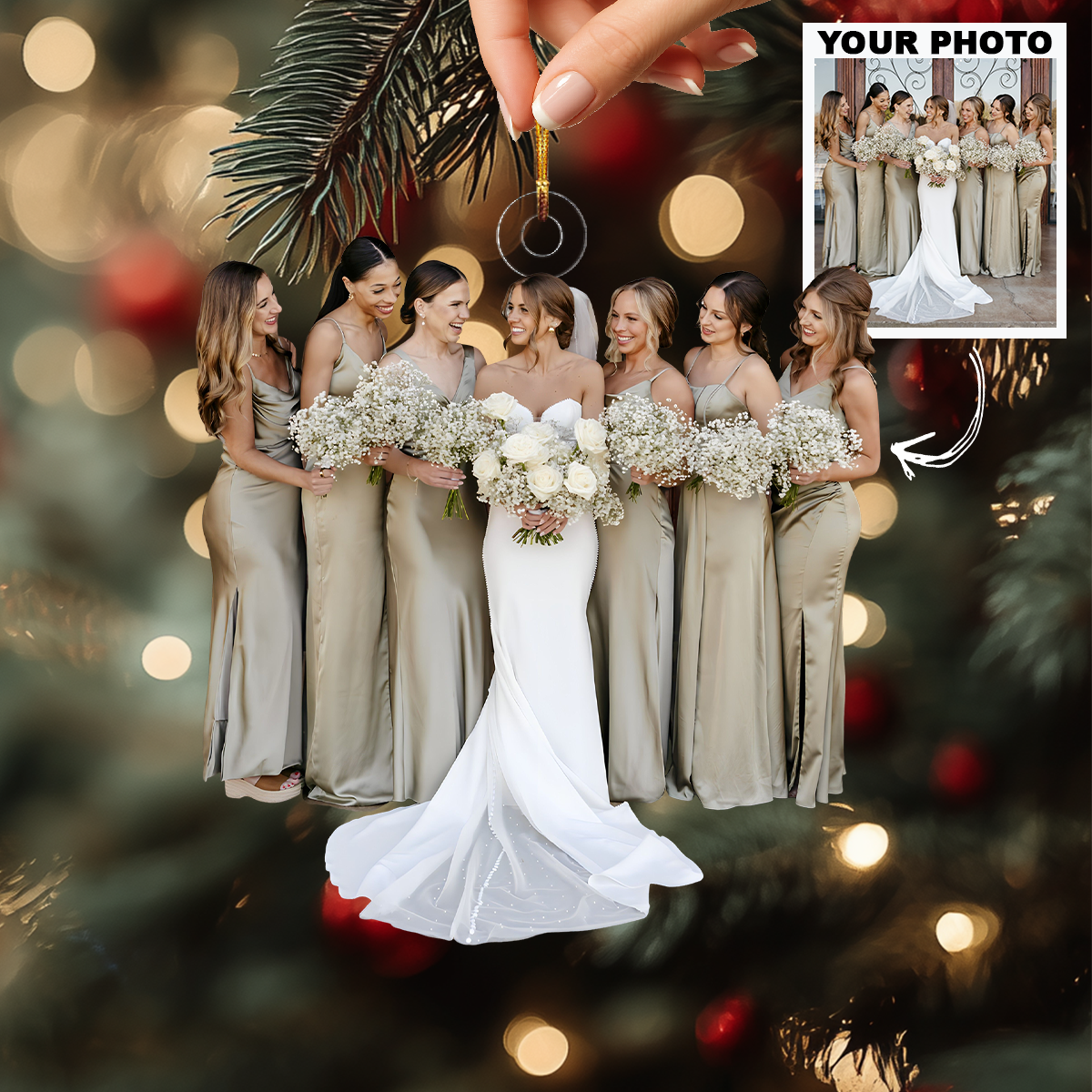 Bride S Day Girls Way Personalized Photo Mica Ornament Christmas Gift For Brides Besti