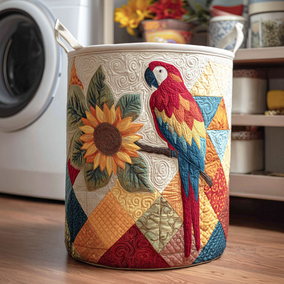 Bright Beak Quilted Laundry Basket Holiday Merch Gift