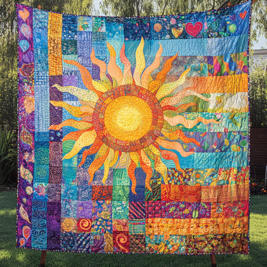 Bright Bloom Quilted Blanket Home Bedding Decor Presents For Nature Lovers