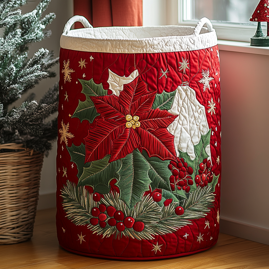 Bright Blossom Quilted Laundry Basket Gift Idea For Busy Families