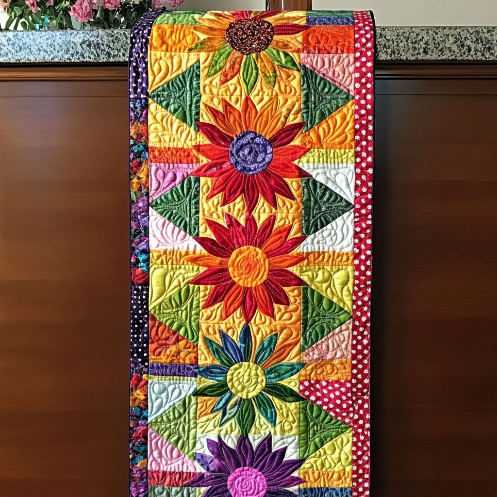 Bright Days Quilted Table Runner Dining Table Ideas Gifts For Flower Enthusiasts