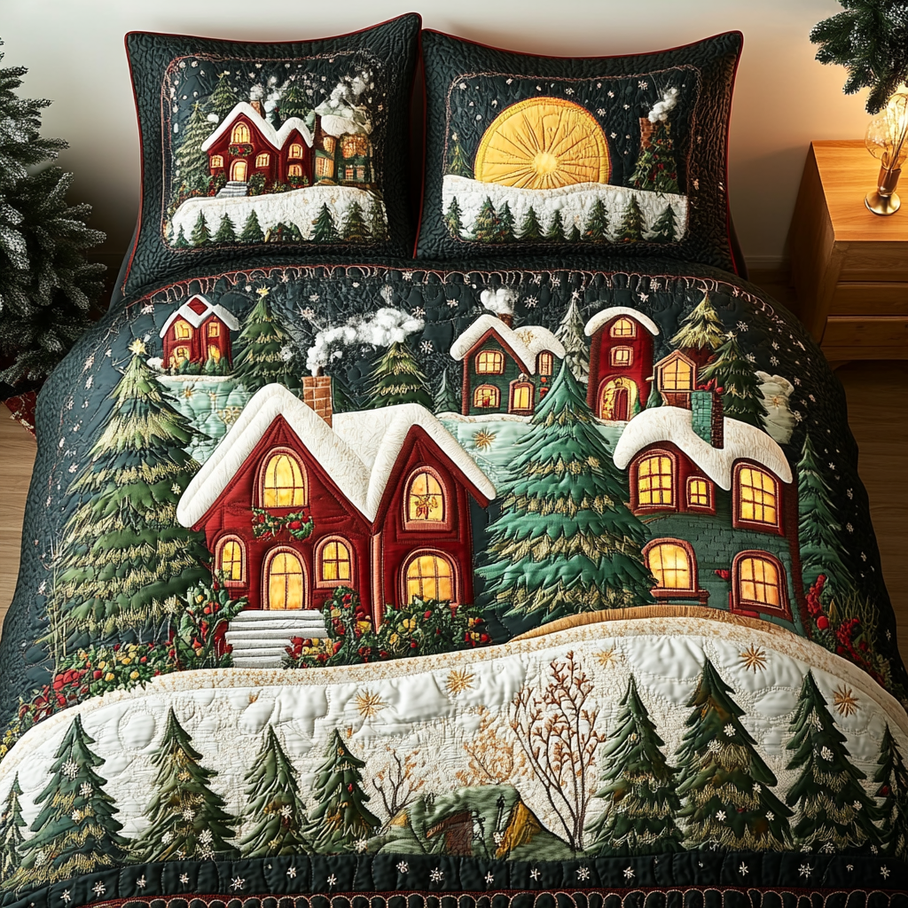 Bright Homes Quilted Bedding Set Holiday Duvet Sets Christmas Gifts For Boyfriend