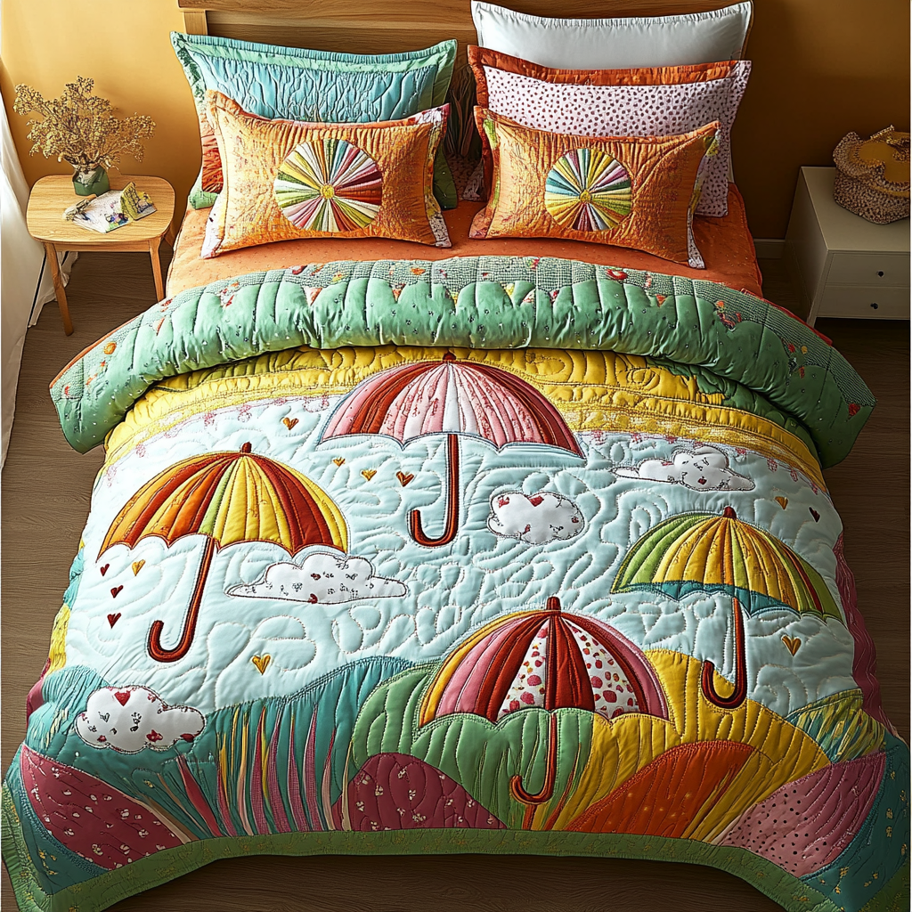 Bright Horizon Quilted Bedding Set Summer Vibe Duvet Covers Sentimental Gifts For Mom