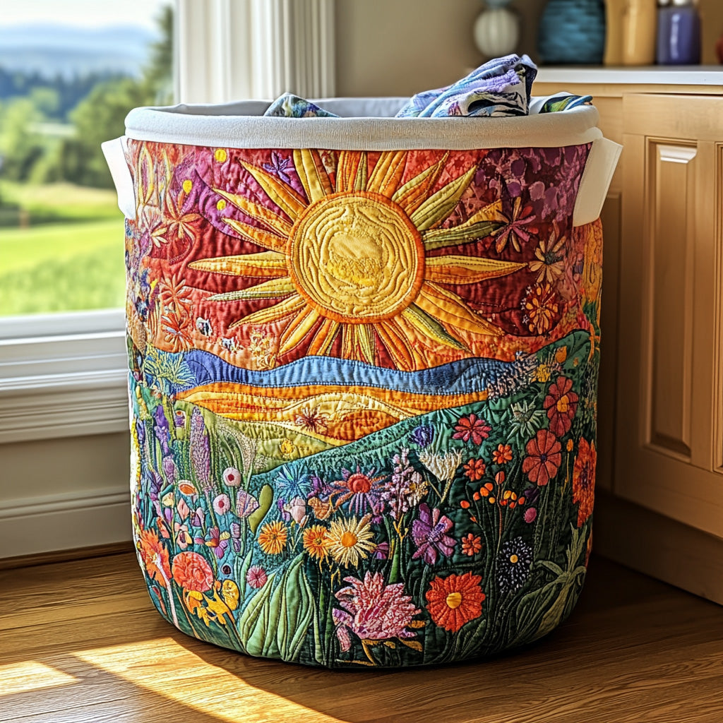 Bright Horizon Quilted Laundry Basket Easter Merch Gift