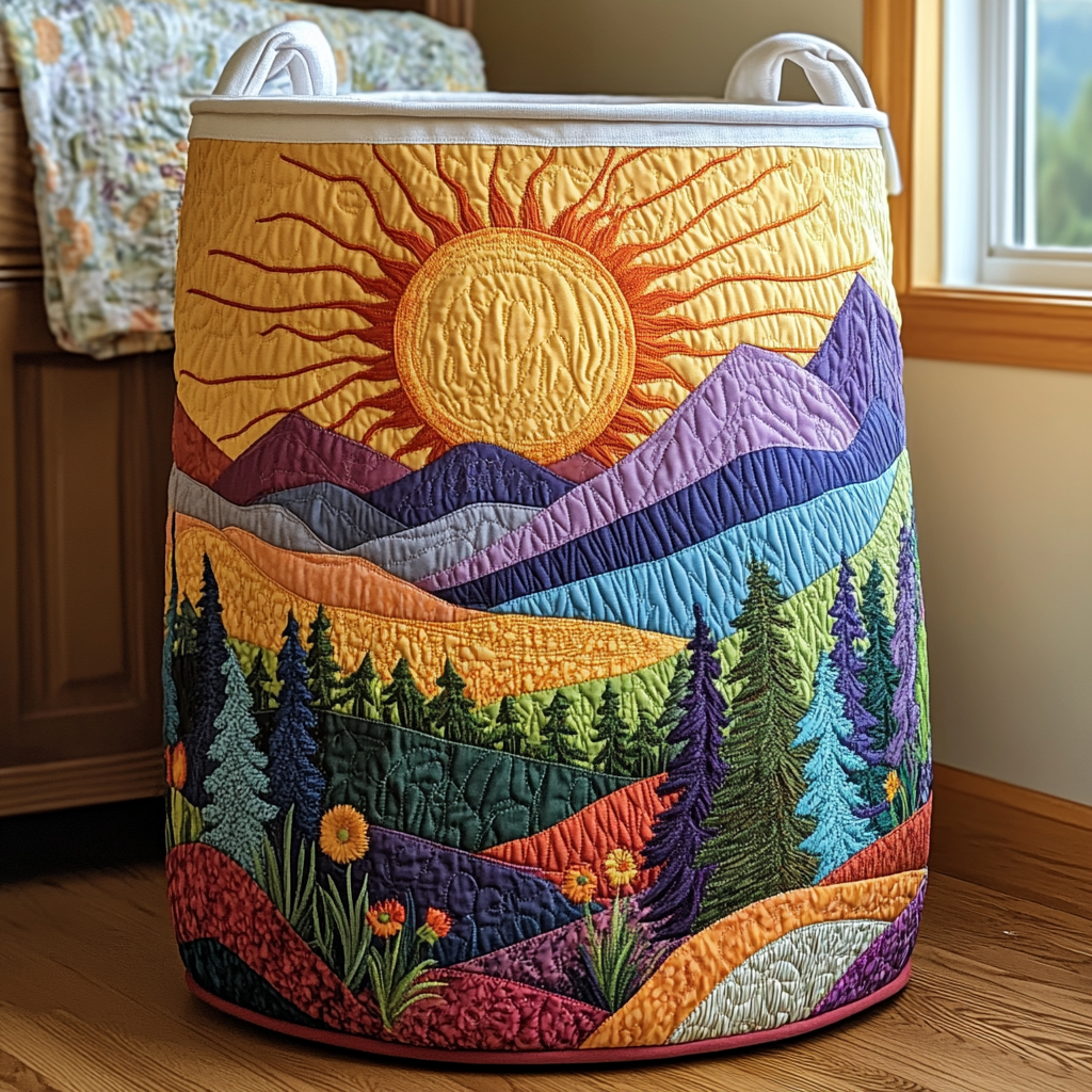 Bright Horizon Quilted Laundry Basket Great Stocking Stuffer