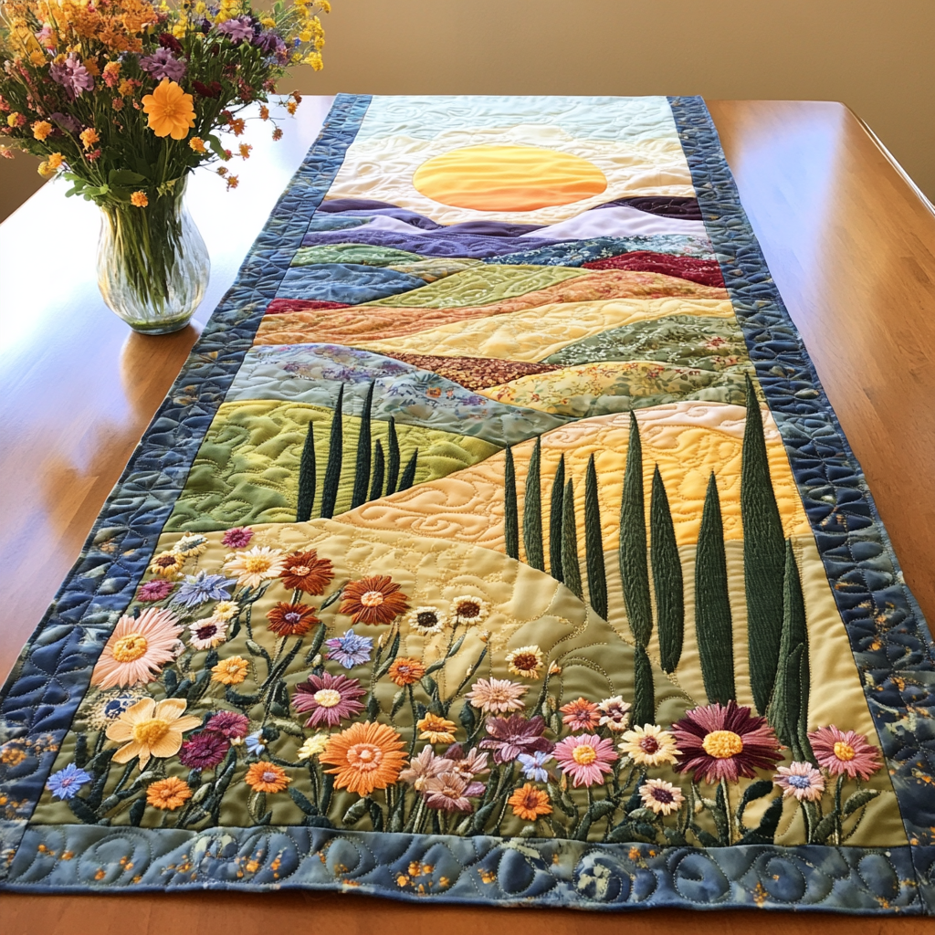 Bright Horizons Quilted Table Runner Dining Room Table Decor Ideas Gift Ideas For Mom