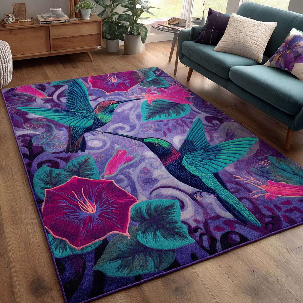 Bright Hummingbird Area Rug Kitchen Rugs Christmas Gifts For Wife
