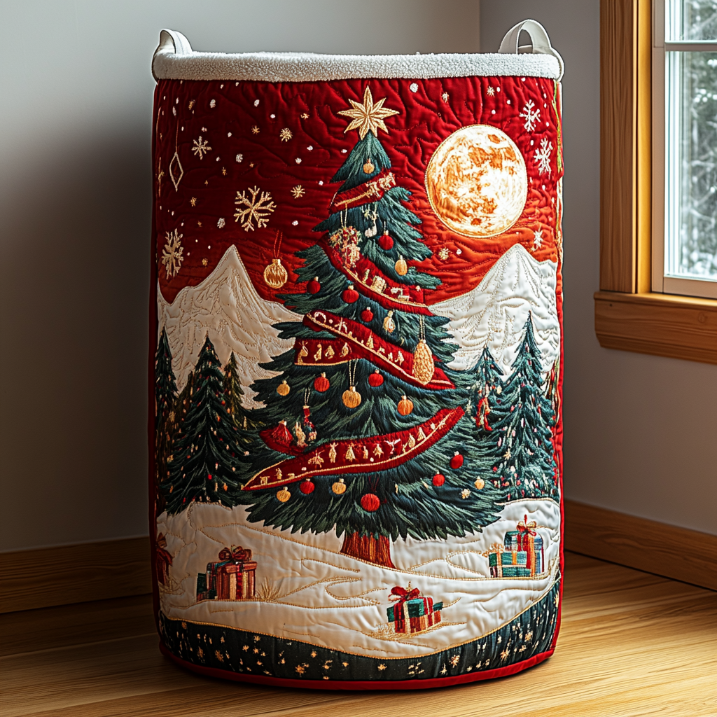Bright Joy Quilted Laundry Basket Holiday Gift For Laundry Lovers