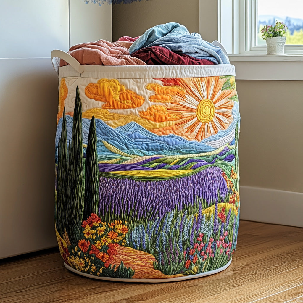 Bright Meadow Quilted Laundry Basket Gift Idea For Busy Families