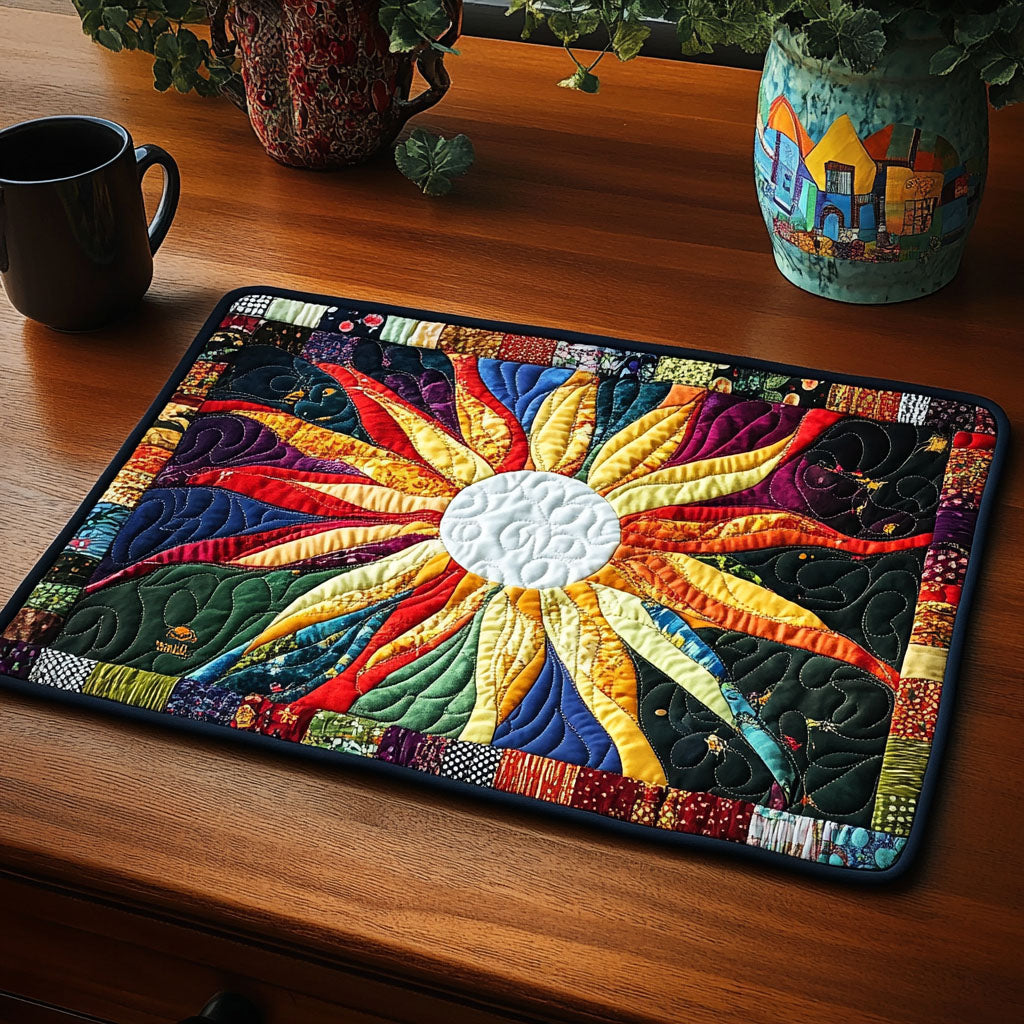 Bright Rays Quilted Placemat Christmas Home Dec Autumn Gift Ideas